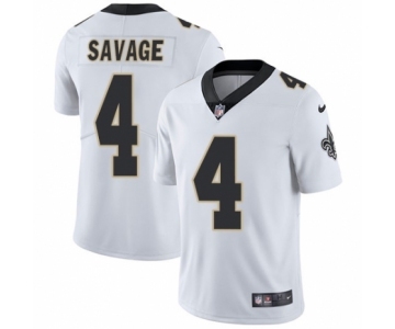 Youth Nike New Orleans Saints #4 Tom Savage White Vapor Untouchable Limited Player NFL Jersey