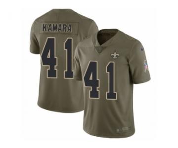 Youth Nike New Orleans Saints #41 Alvin Kamara Limited Olive 2017 Salute to Service NFL Jersey