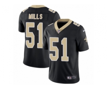 Youth Nike New Orleans Saints #51 Sam Mills Vapor Untouchable Limited Black Team Color NFL Jersey