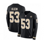 Youth Nike New Orleans Saints #53 A.J. Klein Limited Black Therma Long Sleeve NFL Jersey