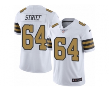 Youth Nike New Orleans Saints #64 Zach Strief Limited White Rush NFL Jersey