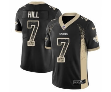 Youth Nike New Orleans Saints #7 Taysom Hill Limited Black Rush Drift Fashion NFL Jersey