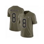 Youth Nike New Orleans Saints #8 Archie Manning Limited Olive 2017 Salute to Service NFL Jersey