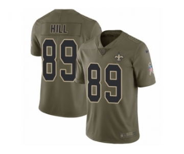 Youth Nike New Orleans Saints #89 Josh Hill Limited Olive 2017 Salute to Service NFL Jersey