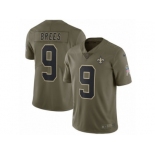 Youth Nike New Orleans Saints #9 Drew Brees Limited Olive 2017 Salute to Service NFL Jersey