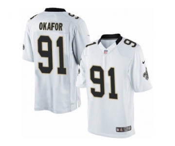 Youth Nike New Orleans Saints #91 Alex Okafor Limited White NFL Jersey