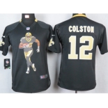 nike youth nfl jerseys new orleans saints #12 colson black [portrait fashion]