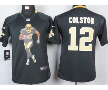 nike youth nfl jerseys new orleans saints #12 colson black [portrait fashion]