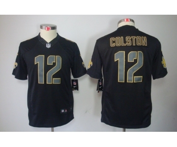 nike youth nfl jerseys new orleans saints #12 colston black[nike impact limited]