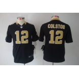 nike youth nfl jerseys new orleans saints #12 colston black[nike limited]