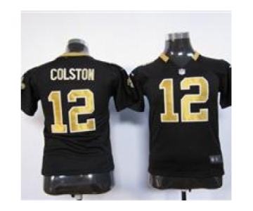 nike youth nfl jerseys new orleans saints #12 colston black[nike]