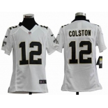 nike youth nfl jerseys new orleans saints #12 colston white[nike]