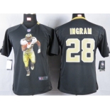 nike youth nfl jerseys new orleans saints #28 ingram black [portrait fashion]