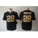 nike youth nfl jerseys new orleans saints #28 ingram black[nike limited]