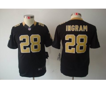 nike youth nfl jerseys new orleans saints #28 ingram black[nike limited]