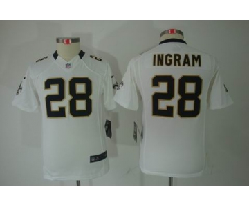 nike youth nfl jerseys new orleans saints #28 ingram white[nike limited]