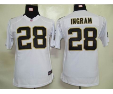 nike youth nfl jerseys new orleans saints #28 ingram white[nike]