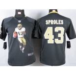 nike youth nfl jerseys new orleans saints #43 sproles black [portrait fashion]