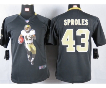 nike youth nfl jerseys new orleans saints #43 sproles black [portrait fashion]