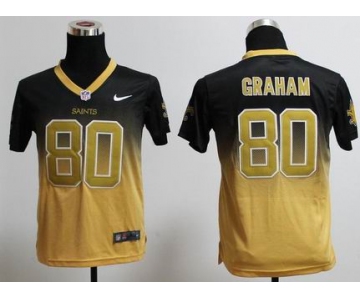 nike youth nfl jerseys new orleans saints #80 graham black-gold[nike drift fashion][second version]