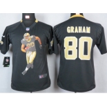 nike youth nfl jerseys new orleans saints #80 graham black [portrait fashion]