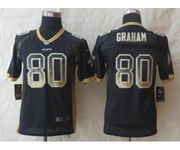 nike youth nfl jerseys new orleans saints #80 graham black[Elite drift fashion]