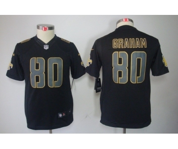 nike youth nfl jerseys new orleans saints #80 graham black[nike impact limited]