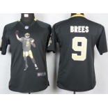 nike youth nfl jerseys new orleans saints #9 brees black [portrait fashion]