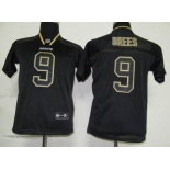 nike youth nfl jerseys new orleans saints #9 brees black[lights out]