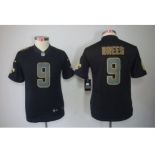 nike youth nfl jerseys new orleans saints #9 brees black[nike impact limited]