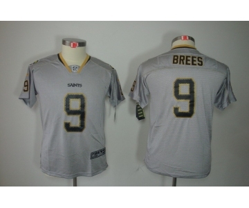 nike youth nfl jerseys new orleans saints #9 brees grey[nike lights out]