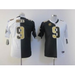 nike youth nfl jerseys new orleans saints #9 brees white-black[Elite split]