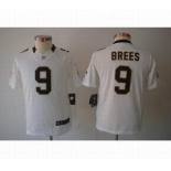 nike youth nfl jerseys new orleans saints #9 brees white[nike limited]