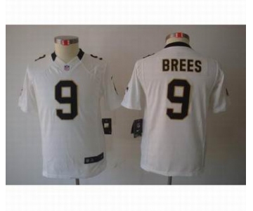 nike youth nfl jerseys new orleans saints #9 brees white[nike limited]