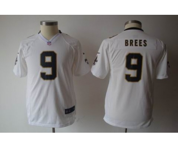 nike youth nfl jerseys new orleans saints #9 brees white[nike]