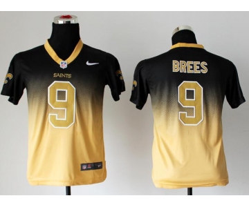 nike youth nfl jerseys new orleans saints #9 drew brees black-gold[Elite drift fashion][second version]