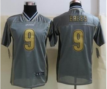 nike youth nfl jerseys new orleans saints #9 drew brees grey[nike vapor]