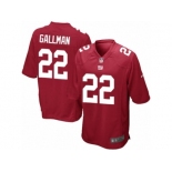 Men Nike New York Giants #22 Wayne Gallman Game Red Alternate NFL Jersey