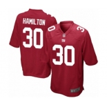 Men's New York Giants #30 Antonio Hamilton Game Red Alternate Football Jersey