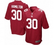 Men's New York Giants #30 Antonio Hamilton Game Red Alternate Football Jersey