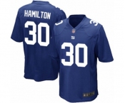 Men's New York Giants #30 Antonio Hamilton Game Royal Blue Team Color Football Jersey