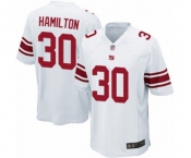 Men's New York Giants #30 Antonio Hamilton Game White Football Jersey