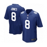 Men's New York Giants #8 Daniel Jones Game Royal Blue Team Color Football Jersey