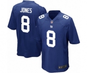 Men's New York Giants #8 Daniel Jones Game Royal Blue Team Color Football Jersey