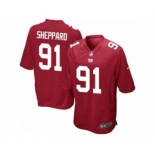 Men's Nike New York Giants #91 Kelvin Sheppard Game Red Alternate NFL Jersey