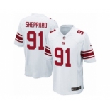 Men's Nike New York Giants #91 Kelvin Sheppard Game White NFL Jersey