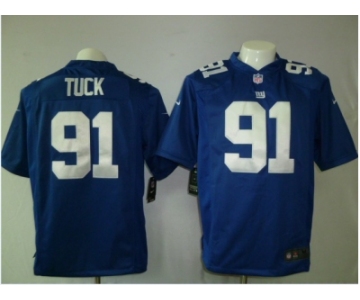 nike nfl jerseys new york giants #91 tuck blue[game]