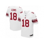 Men Nike New York Giants #18 Roger Lewis Elite White NFL Jersey