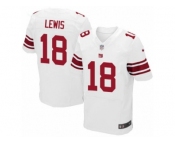 Men Nike New York Giants #18 Roger Lewis Elite White NFL Jersey