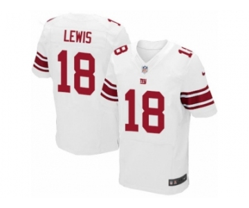 Men Nike New York Giants #18 Roger Lewis Elite White NFL Jersey